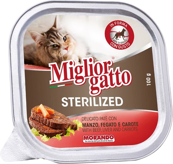 Влажный корм для кошек Miglior Gatto Sterilized Паштет Говядина, печень, морковь - фото