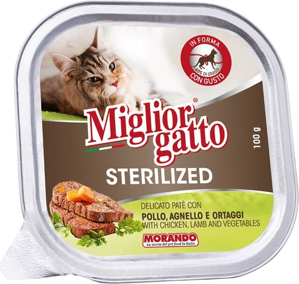 Влажный корм для кошек Miglior Gatto Sterilized Паштет Курица, ягненок, овощи - фото