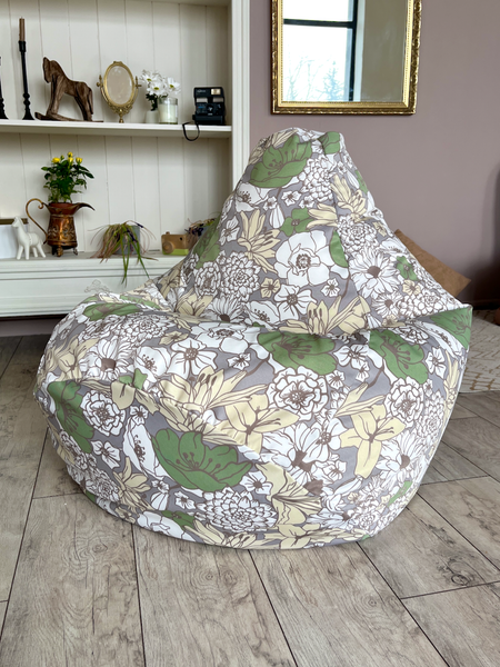 Бескаркасное кресло Flagman Груша Макси XXL Г2.7-59 Цветы