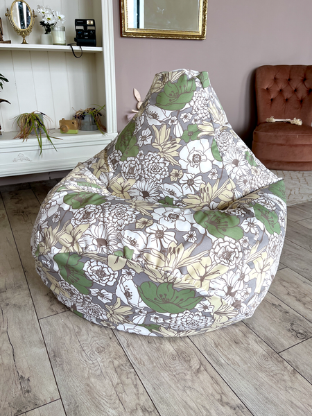 Бескаркасное кресло Flagman Груша Макси XXL Г2.7-59 Цветы