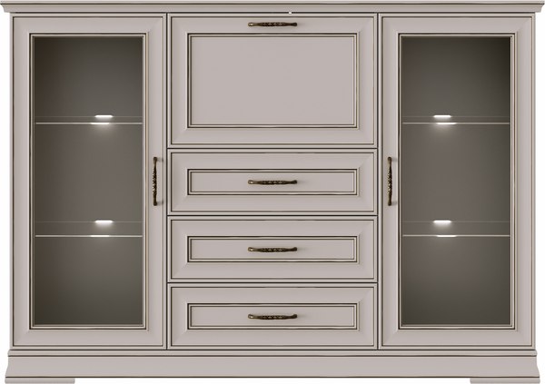 Тумба Black Red White Florencia с подсветкой / KOM2W3S1B