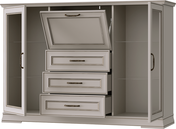 Тумба Black Red White Florencia с подсветкой / KOM2W3S1B