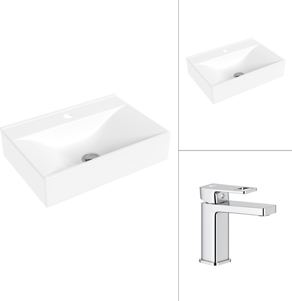 Умывальник со смесителем Lauter 21887B + Cascade 21СК655C - фото