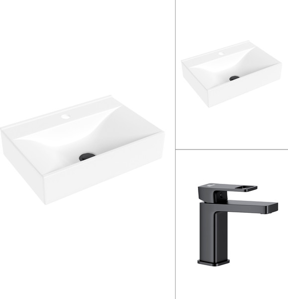 Умывальник со смесителем Lauter 21887B + Cascade 21СК655BS - фото