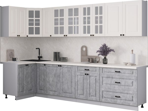 Кухонный гарнитур Интерлиния Мила Деко 1.2x3.1 - фото