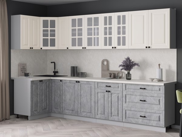 Кухонный гарнитур Интерлиния Мила Деко 1.2x3.1