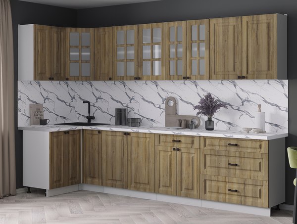 Кухонный гарнитур Интерлиния Мила Деко 1.2x3.1