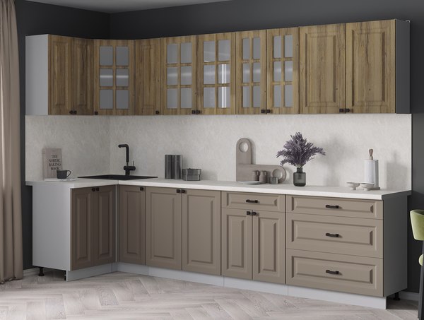 Кухонный гарнитур Интерлиния Мила Деко 1.2x3.1