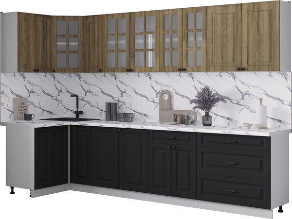 Кухонный гарнитур Интерлиния Мила Деко 1.2x3.1 - фото