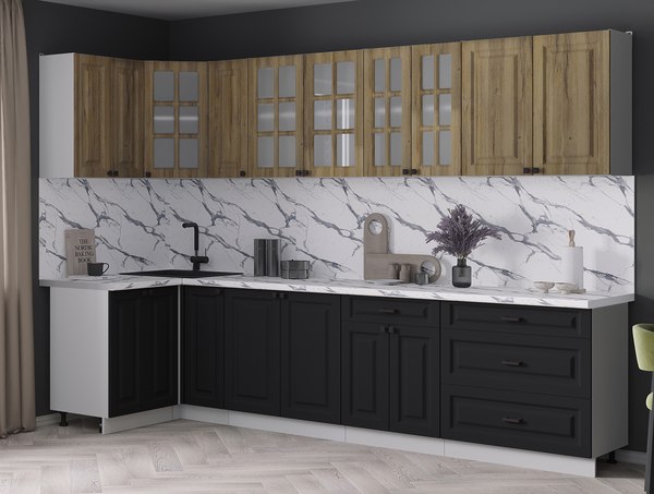 Кухонный гарнитур Интерлиния Мила Деко 1.2x3.1