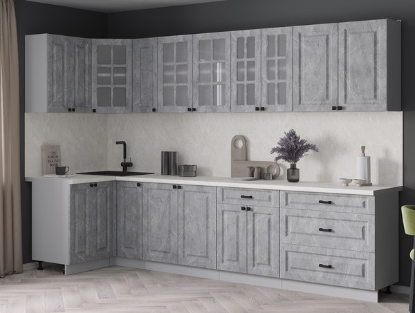 Кухонный гарнитур Интерлиния Мила Деко 1.2x3.1