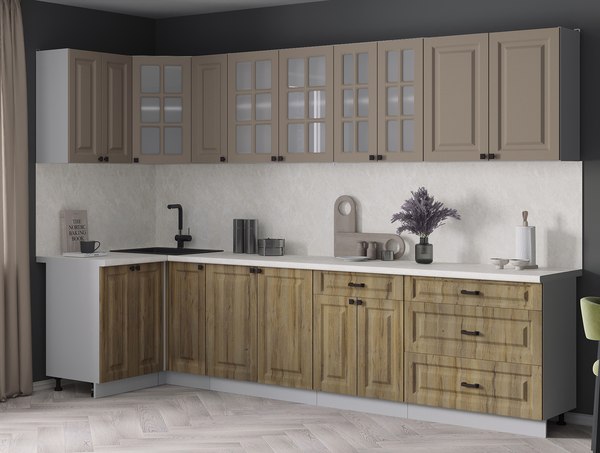 Кухонный гарнитур Интерлиния Мила Деко 1.2x3.1