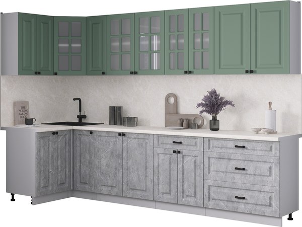 Кухонный гарнитур Интерлиния Мила Деко 1.2x3.1 - фото