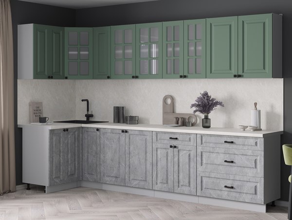 Кухонный гарнитур Интерлиния Мила Деко 1.2x3.1