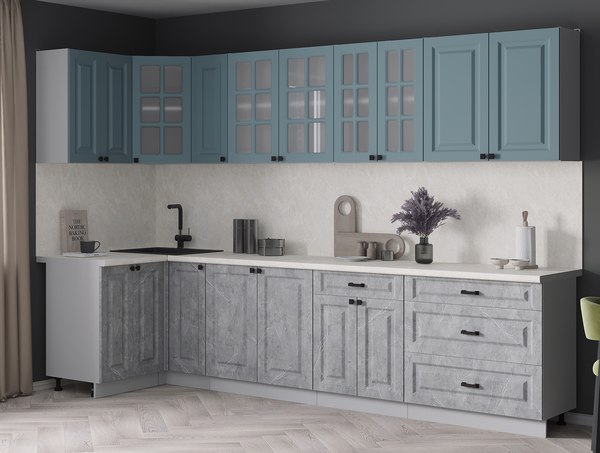 Кухонный гарнитур Интерлиния Мила Деко 1.2x3.1