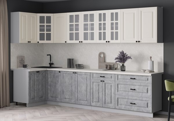 Кухонный гарнитур Интерлиния Мила Деко 1.2x3.2