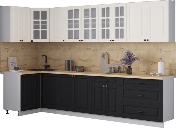 Кухонный гарнитур Интерлиния Мила Деко 1.2x3.2 - фото