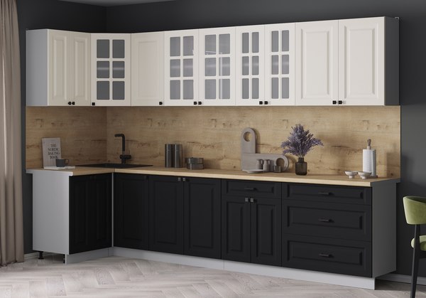 Кухонный гарнитур Интерлиния Мила Деко 1.2x3.2