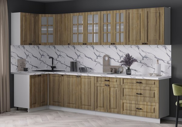 Кухонный гарнитур Интерлиния Мила Деко 1.2x3.2