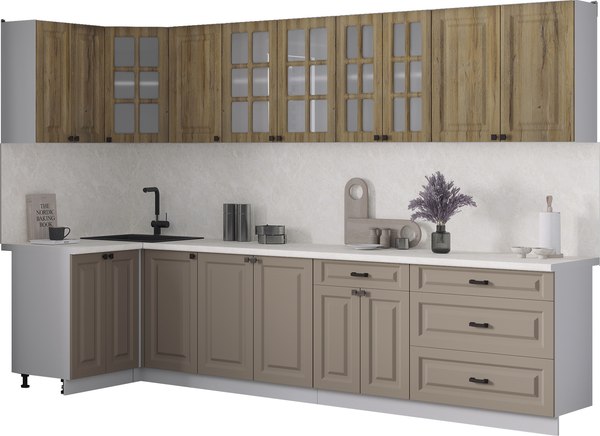 Кухонный гарнитур Интерлиния Мила Деко 1.2x3.2 - фото