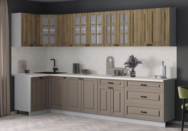 Кухонный гарнитур Интерлиния Мила Деко 1.2x3.2