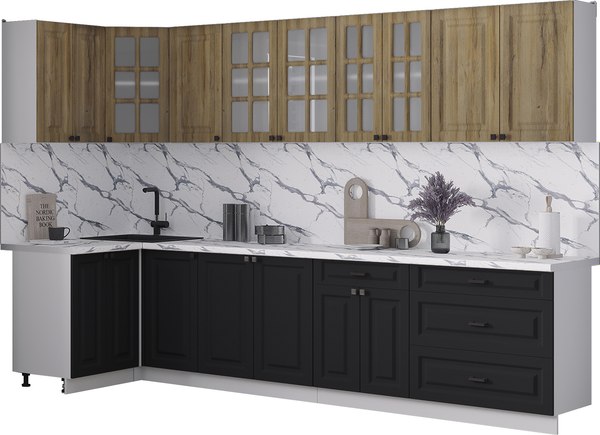 Кухонный гарнитур Интерлиния Мила Деко 1.2x3.2 - фото