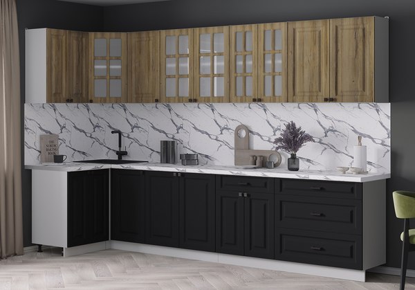 Кухонный гарнитур Интерлиния Мила Деко 1.2x3.2