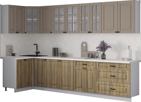 Кухонный гарнитур Интерлиния Мила Деко 1.2x3.2 - фото