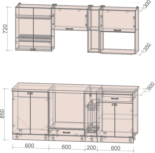 Кухонный гарнитур Интерлиния Мила Деко 2.0