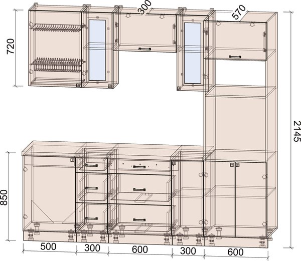 Кухонный гарнитур Интерлиния Мила Деко 2.3