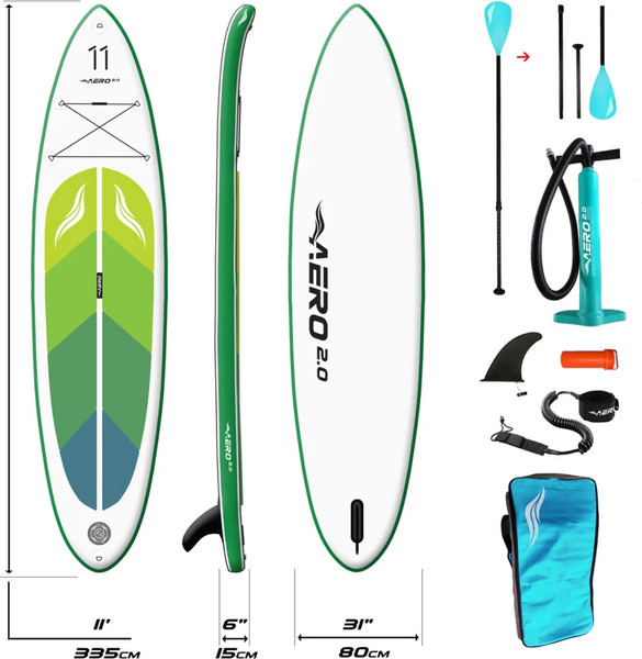 SUP-борд AERO Green Leaf 11 (зеленый лист)