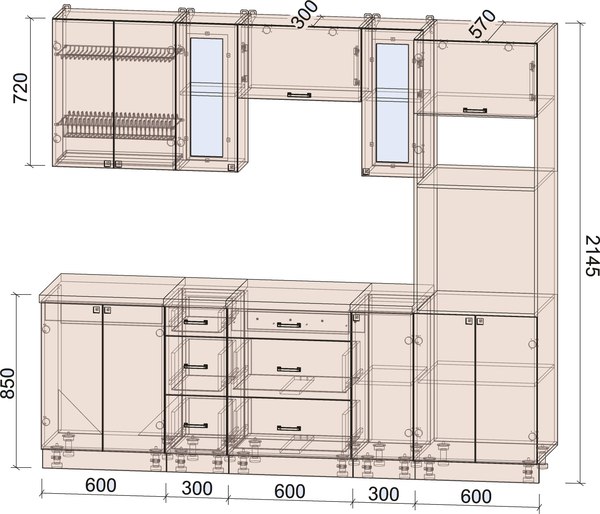 Кухонный гарнитур Интерлиния Мила Деко 2.4
