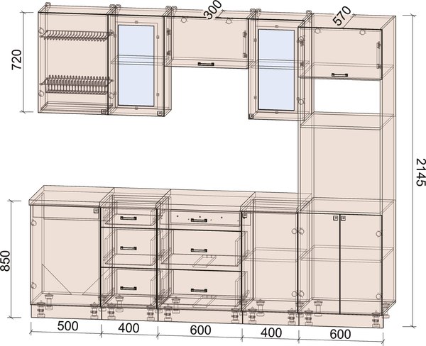 Кухонный гарнитур Интерлиния Мила Деко 2.5