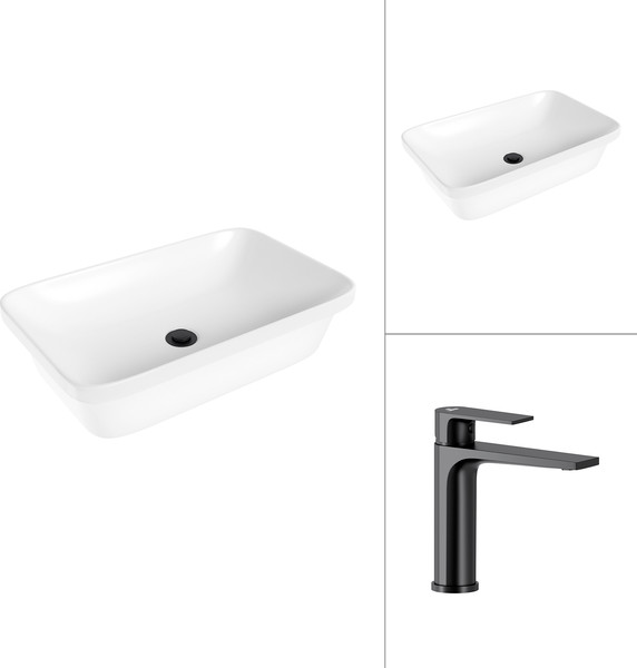 Умывальник со смесителем Lauter 21370 + Reef 21CK678BS - фото