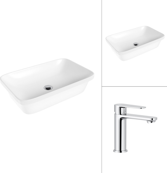 Умывальник со смесителем Lauter 21370 + Moon 21СK691C - фото