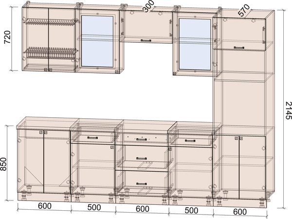 Кухонный гарнитур Интерлиния Мила Деко 2.8