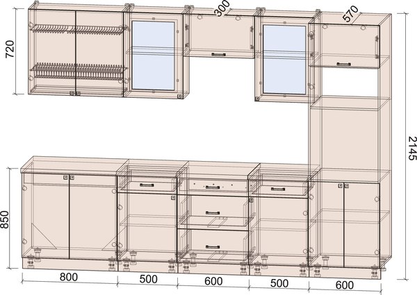 Кухонный гарнитур Интерлиния Мила Деко 3.0