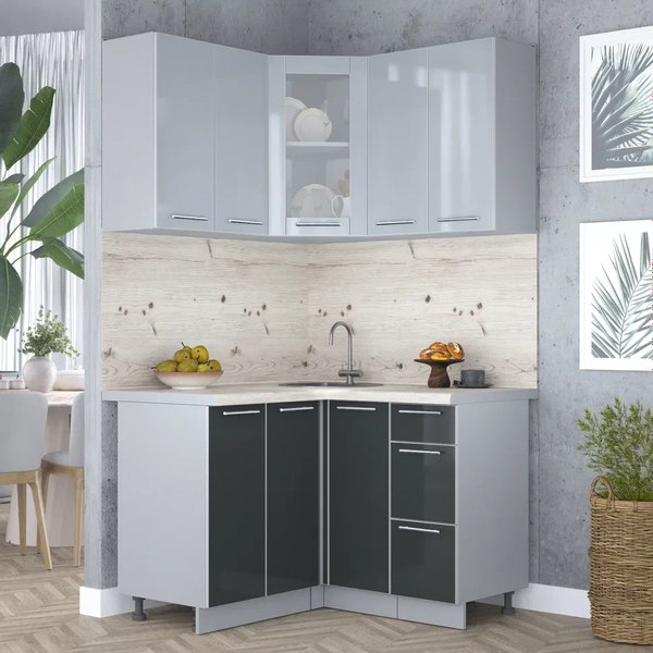 Кухонный гарнитур Интерлиния Мила Пластик 1.2x1.2