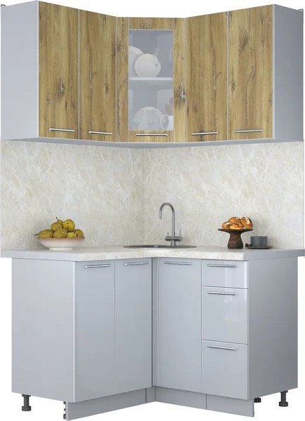 Кухонный гарнитур Интерлиния Мила Пластик 1.2x1.2 - фото