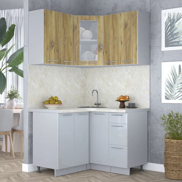 Кухонный гарнитур Интерлиния Мила Пластик 1.2x1.2