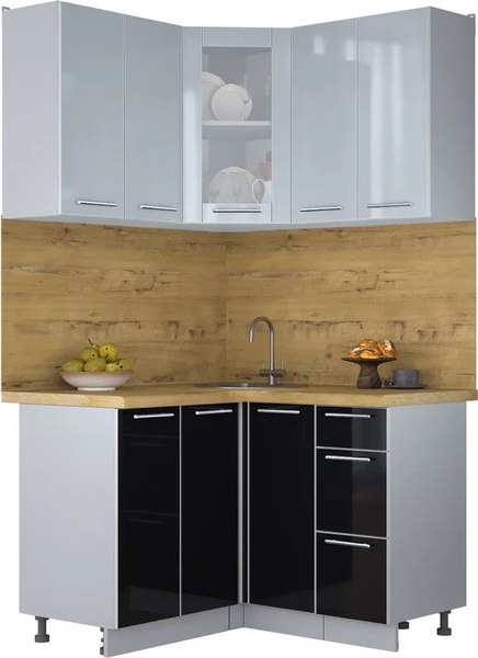 Кухонный гарнитур Интерлиния Мила Пластик 1.2x1.2 - фото