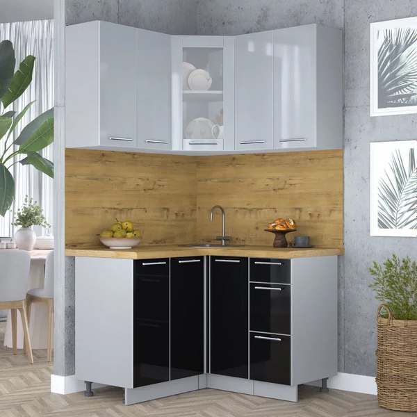 Кухонный гарнитур Интерлиния Мила Пластик 1.2x1.2