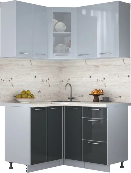 Кухонный гарнитур Интерлиния Мила Пластик 1.2x1.3 - фото