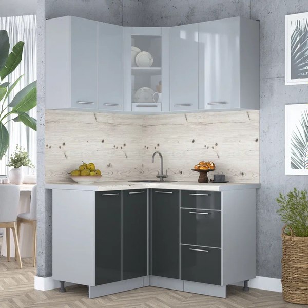 Кухонный гарнитур Интерлиния Мила Пластик 1.2x1.3