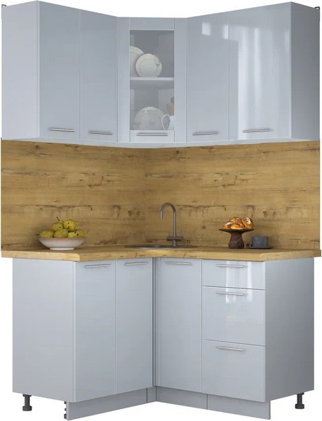 Кухонный гарнитур Интерлиния Мила Пластик 1.2x1.3 - фото