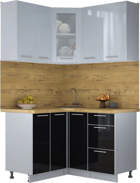 Кухонный гарнитур Интерлиния Мила Пластик 1.2x1.3 - фото