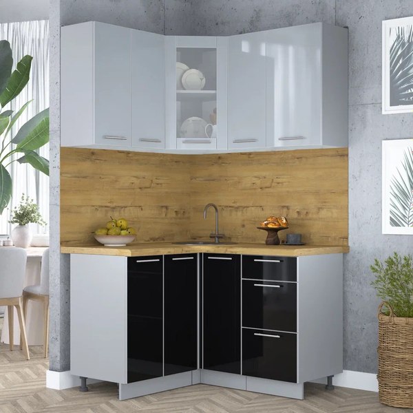 Кухонный гарнитур Интерлиния Мила Пластик 1.2x1.3