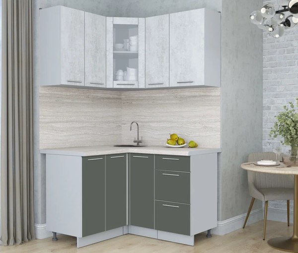 Кухонный гарнитур Интерлиния Мила Пластик 1.2x1.3