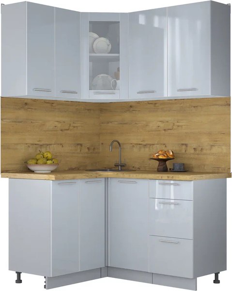 Кухонный гарнитур Интерлиния Мила Пластик 1.2x1.4 - фото