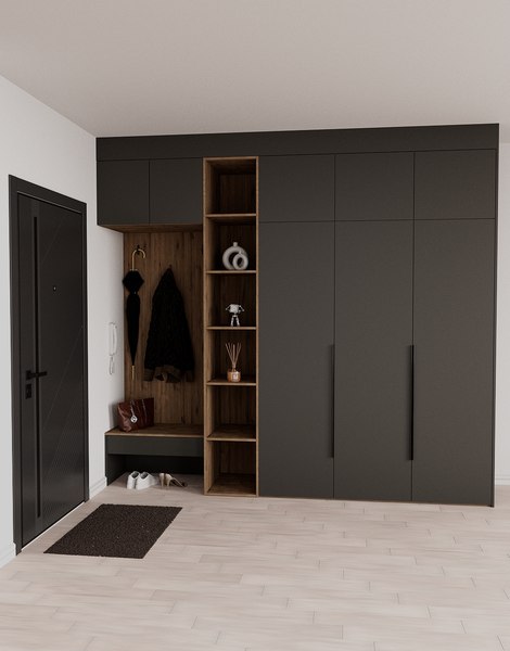 Секция в прихожую Рэйгрупп Рэй P245-B9-2-WKW В9-2 (дуб веллингтон/кобальт)